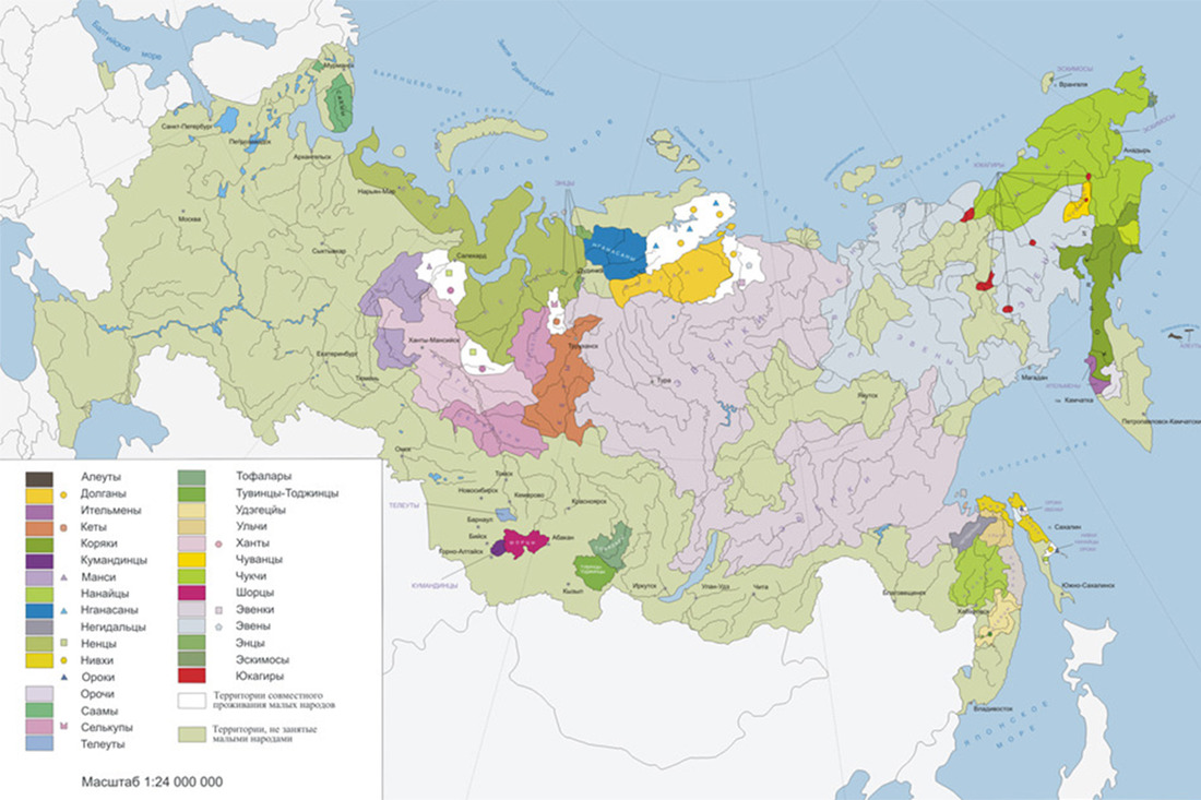 Карта расселения народов россии