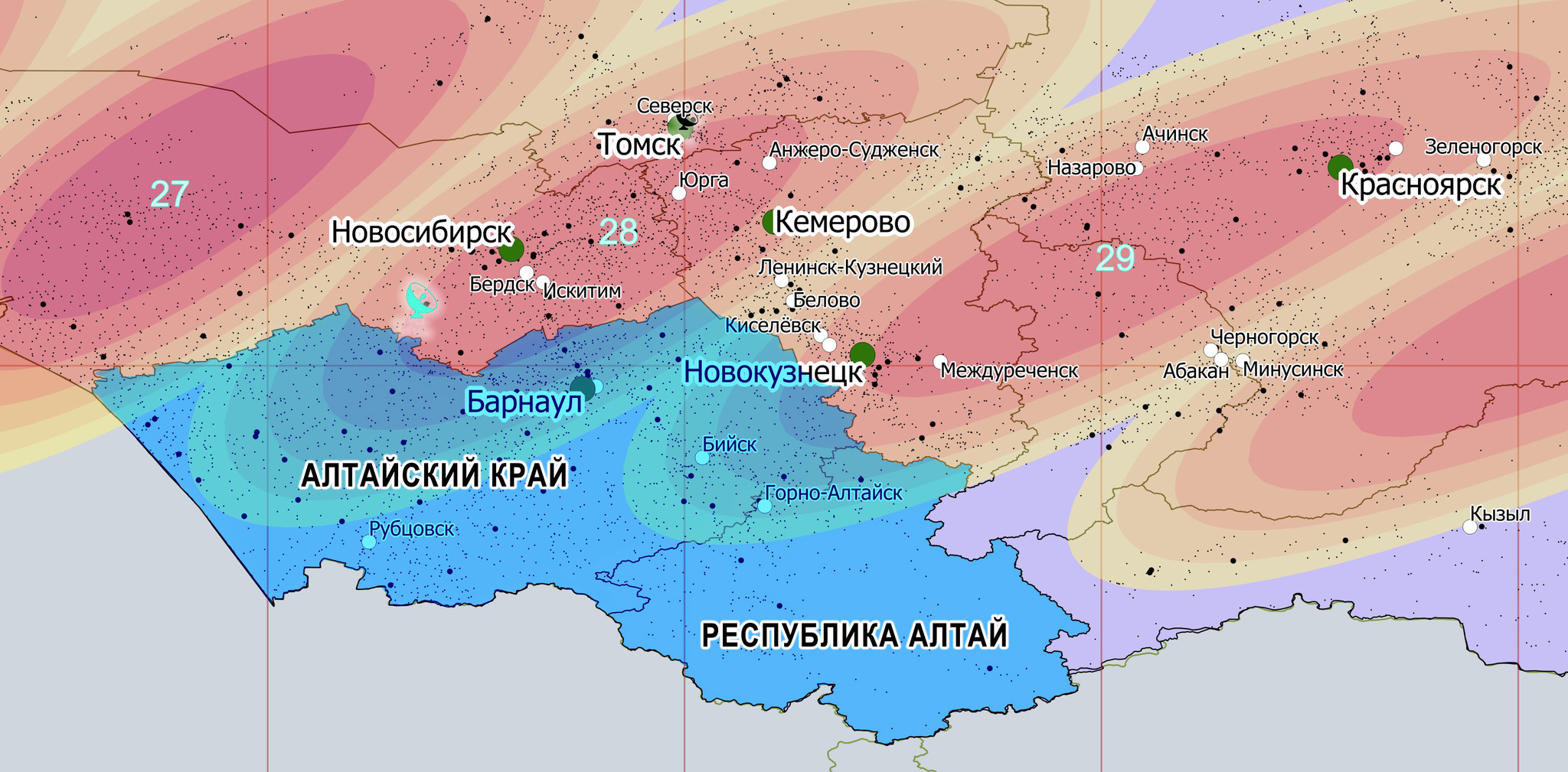 Исследование стабильности работы услуги в Ка-диапазоне на Алтае